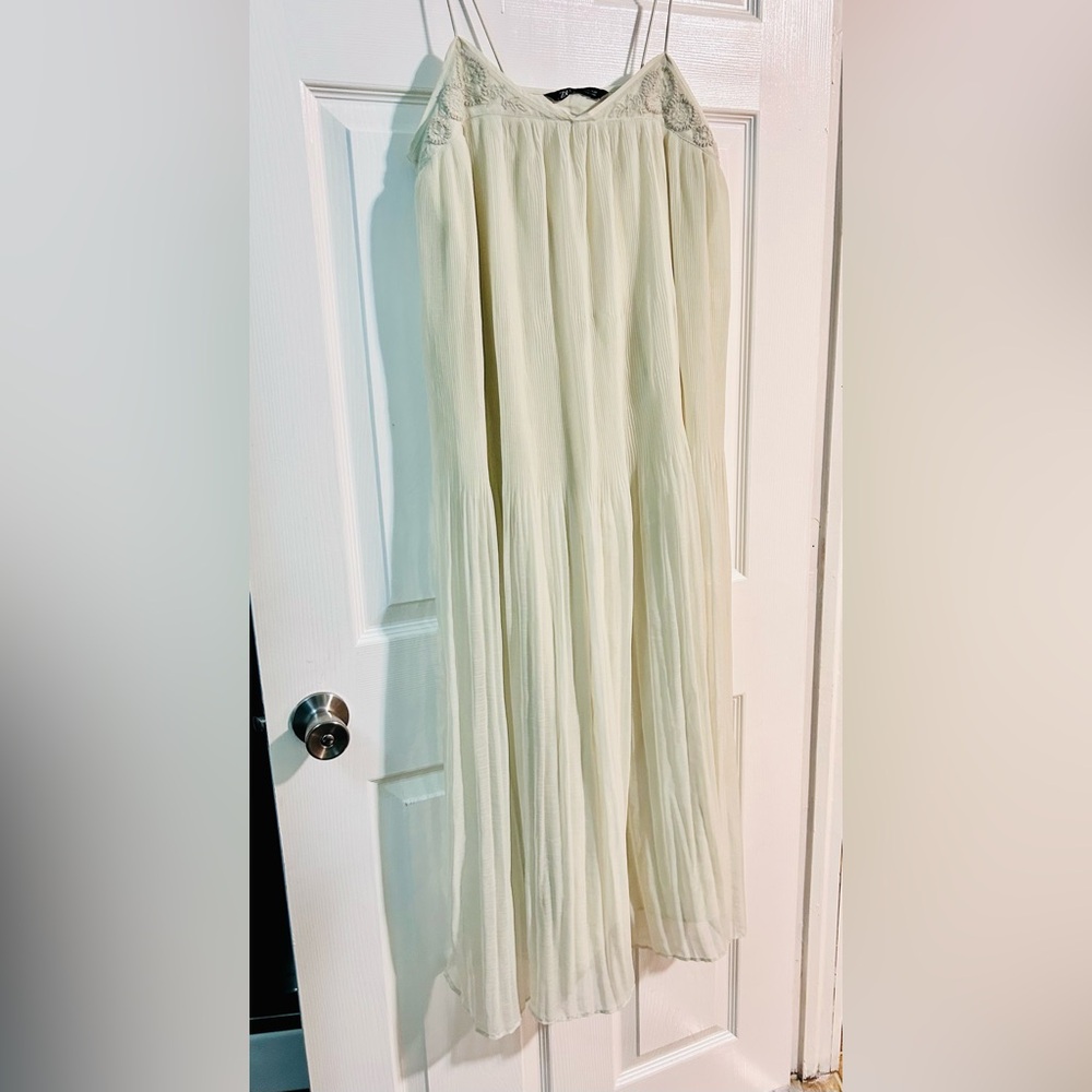 Zara Ivory Maxi Dress with Delicate Straps